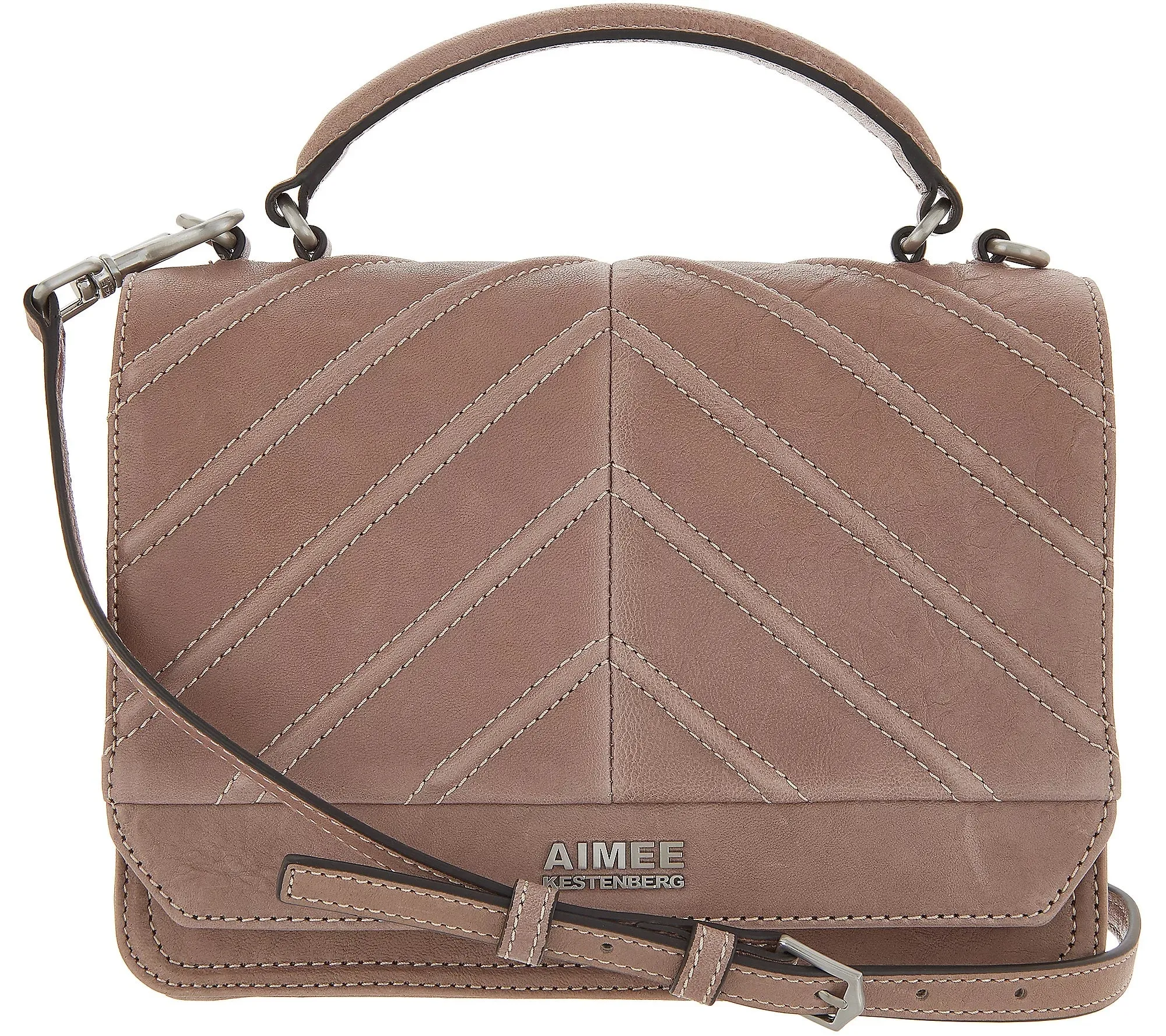 Aimee Kestenberg Leather Expandable Crossbody - Mia, Taupe