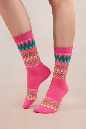 Bleuforêt Jacquard Sock Pink