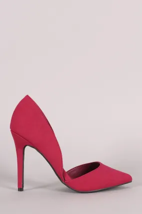 Breckelle Nubuck Pointy Toe Dorsay Pump