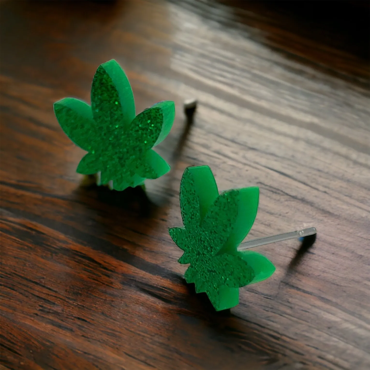 Cannabis Earrings - Weed Earrings, Ganja Studs, Mary Jane, Handmade Earrings, Marijuana Earrings, 420 Accessories