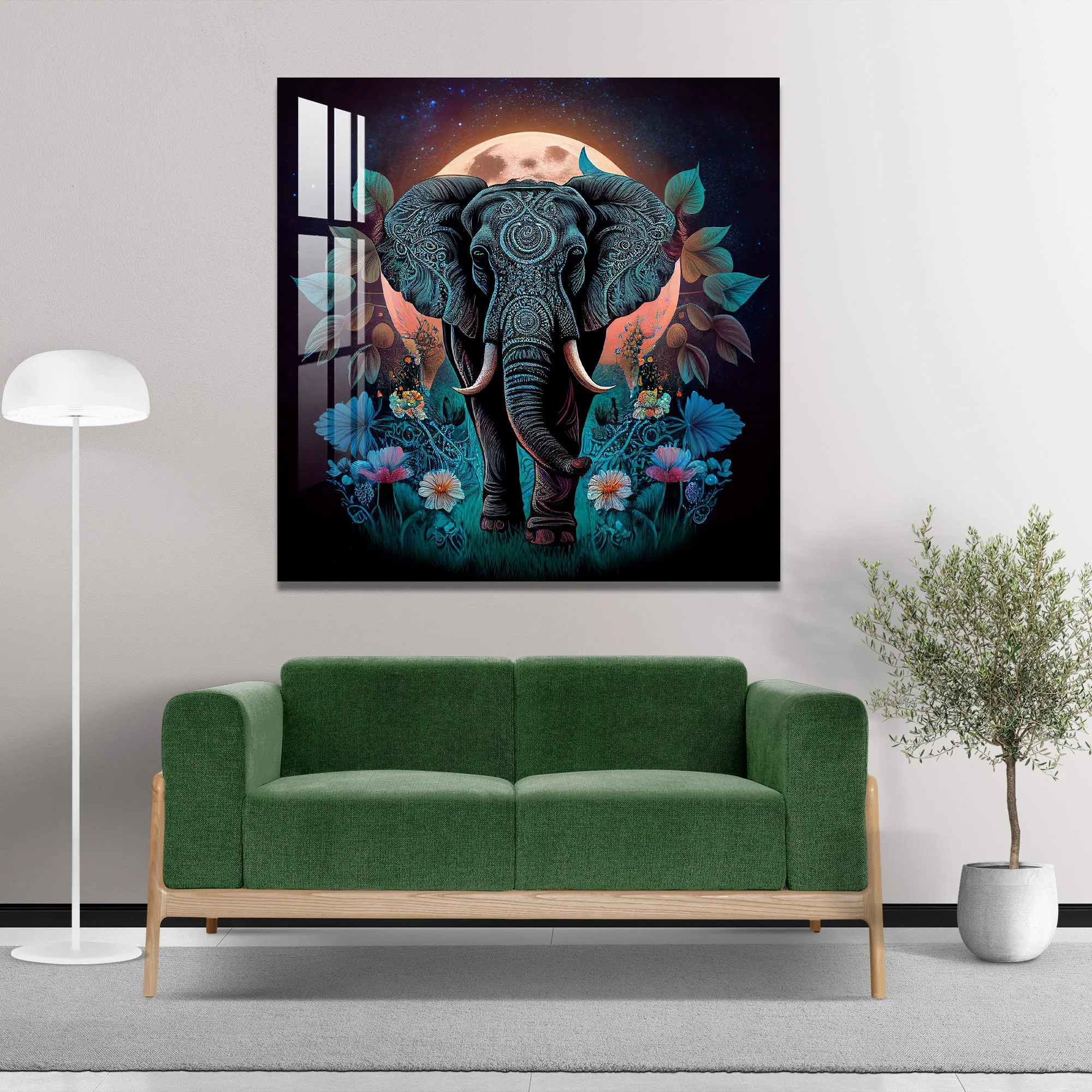 Decorated Elephant Acrylic Wall Art