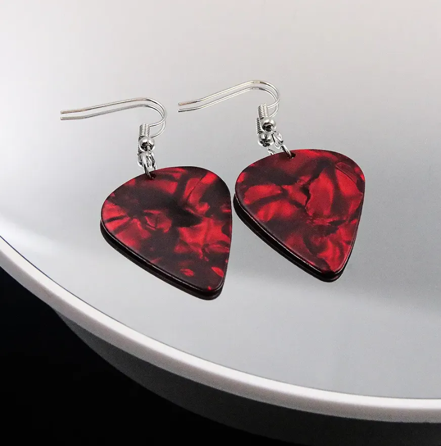 Guitar Pick Earrings - Handmade Earrings, Guitar Earrings, Handmade Jewelry, Music Earrings, Rock Band, Rock Music, Guitar Player