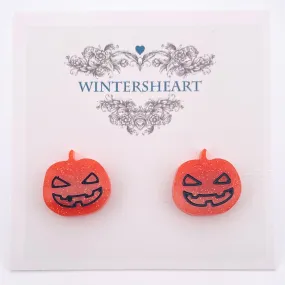 Halloween pumpkin resin studs- Earring studs