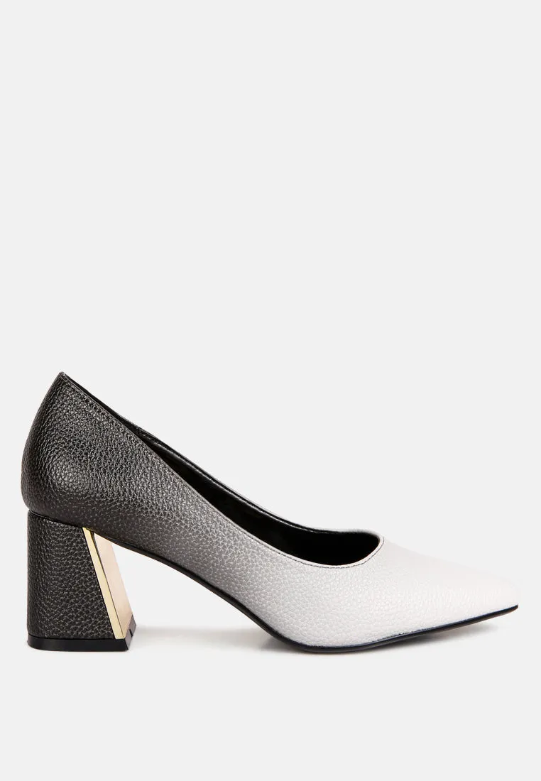 Harlow Metallic Accent Block Heel Pumps By Ruw