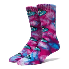 Huf Mad Kat Crew Sock - Purple