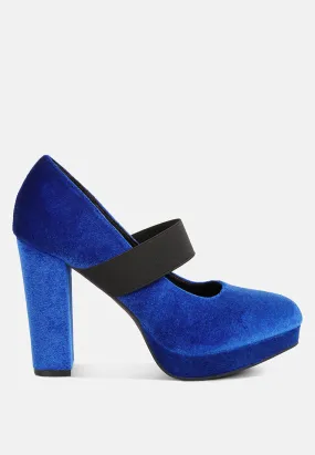 Krause High Block Heel Velvet Pumps By Ruw