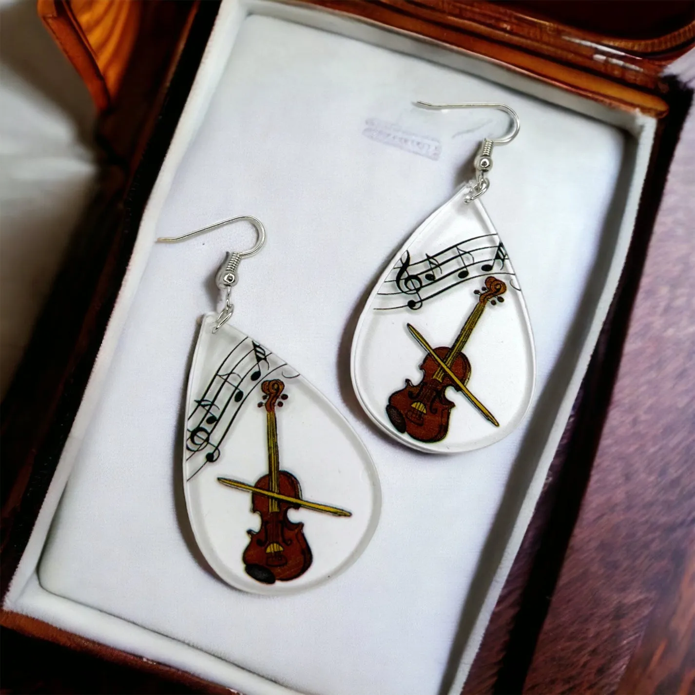 Musical Instrument Earrings - Music Teacher, Handmade Earrings, Music Earrings, Handmade Jewelry, Musician Jewelry, Saxophone Earrings