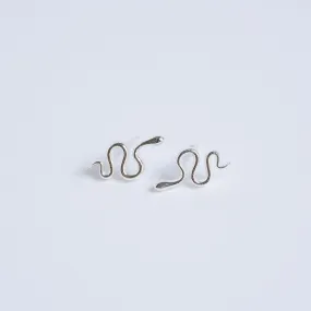 Sterling Silver Snake Stud Earrings