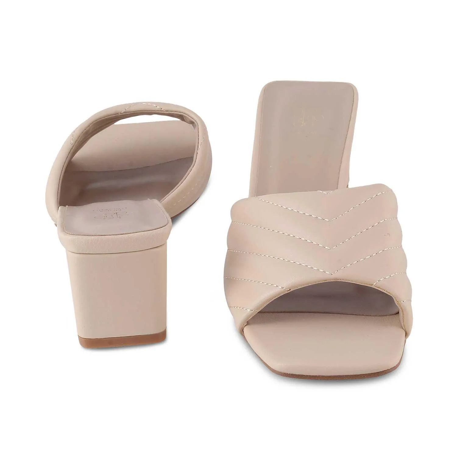 The Toyoyo Beige Women's Dress Heel Sandals Tresmode