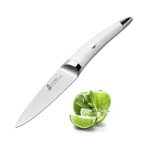 TUO Cutlery B&W Series 3.5 inch Paring Knife ,Japanese 440 Super Stainless Steel Sharp Blade,Perfect for Detailed Cutting and Peeling with ABS Well Balanced Handle