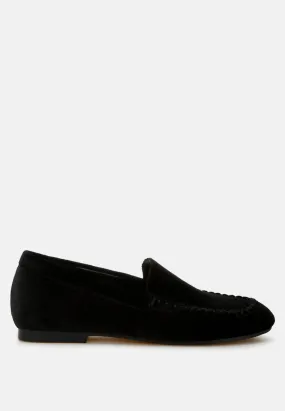 Velvet Flat Loafers by RUW