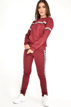 Wine Love Slogan Tape Loungewear Set - Kaisy