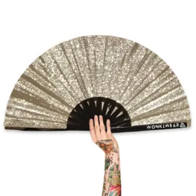 XL Festival Fan - Glitter, Gold Rush with matching Leg Holster